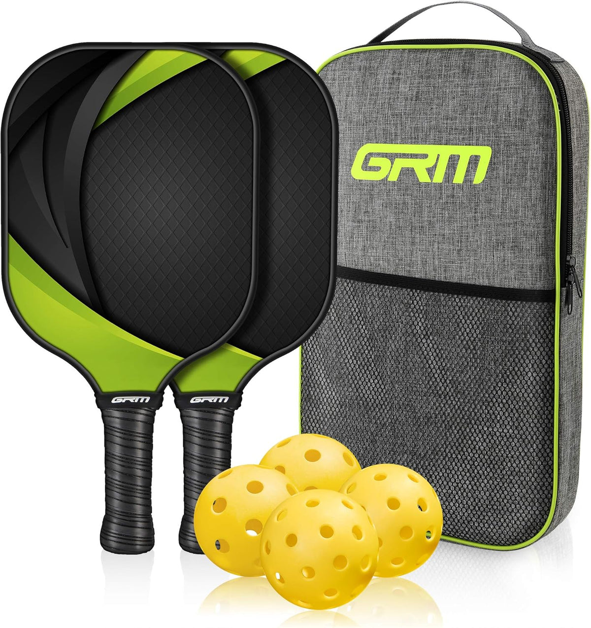 Graphite Pickleball Set of 2 with 4 Balls and Carry Bag B596