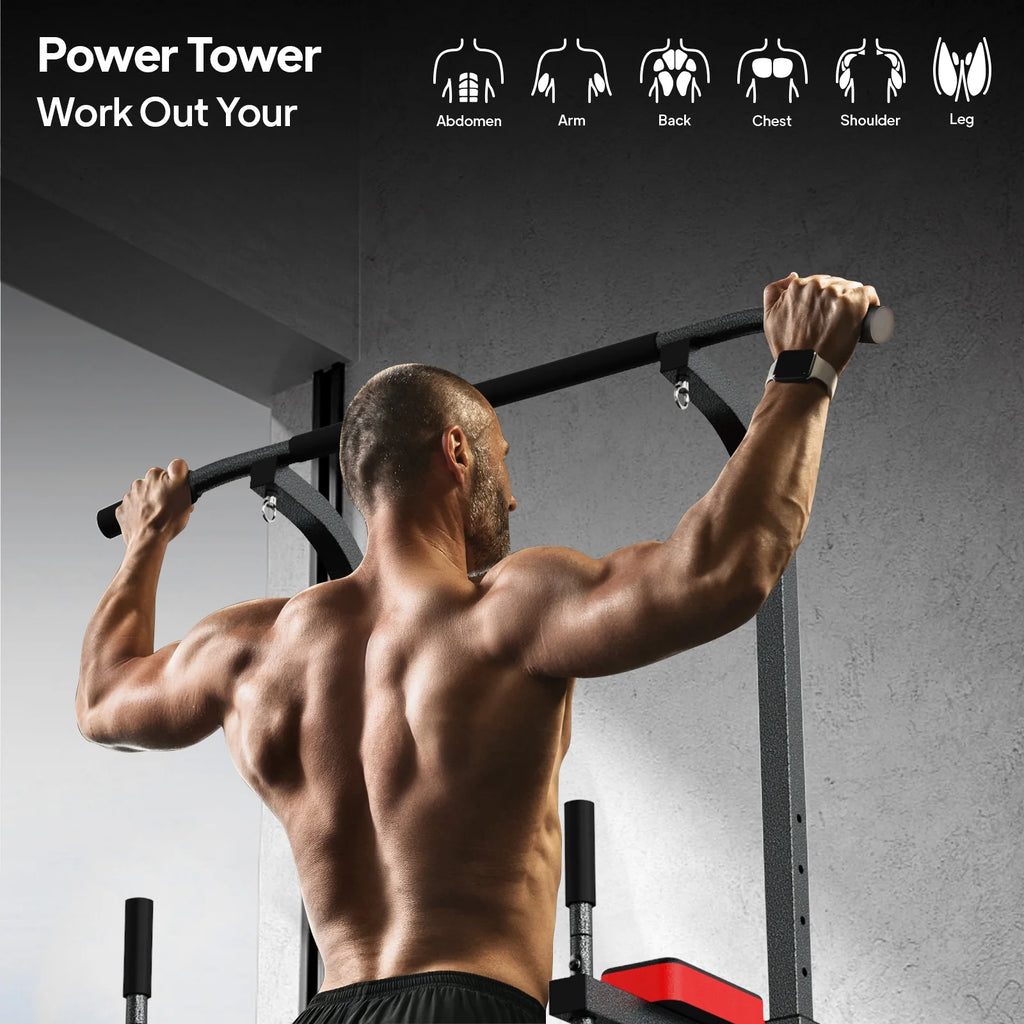 Multifunction Power Tower Dip Station Pull up Bar D126388