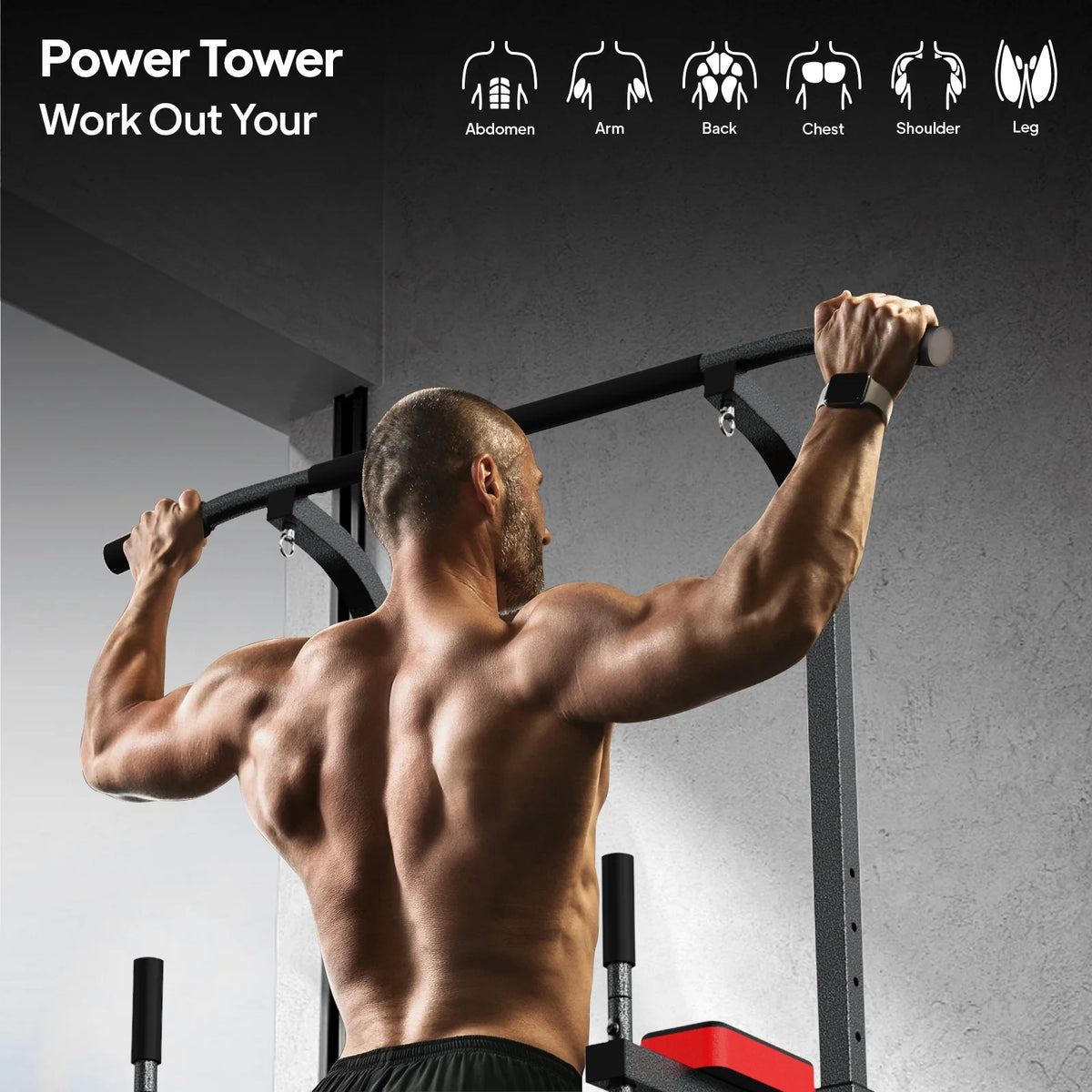 Multifunction Power Tower Dip Station Pull up Bar D126388