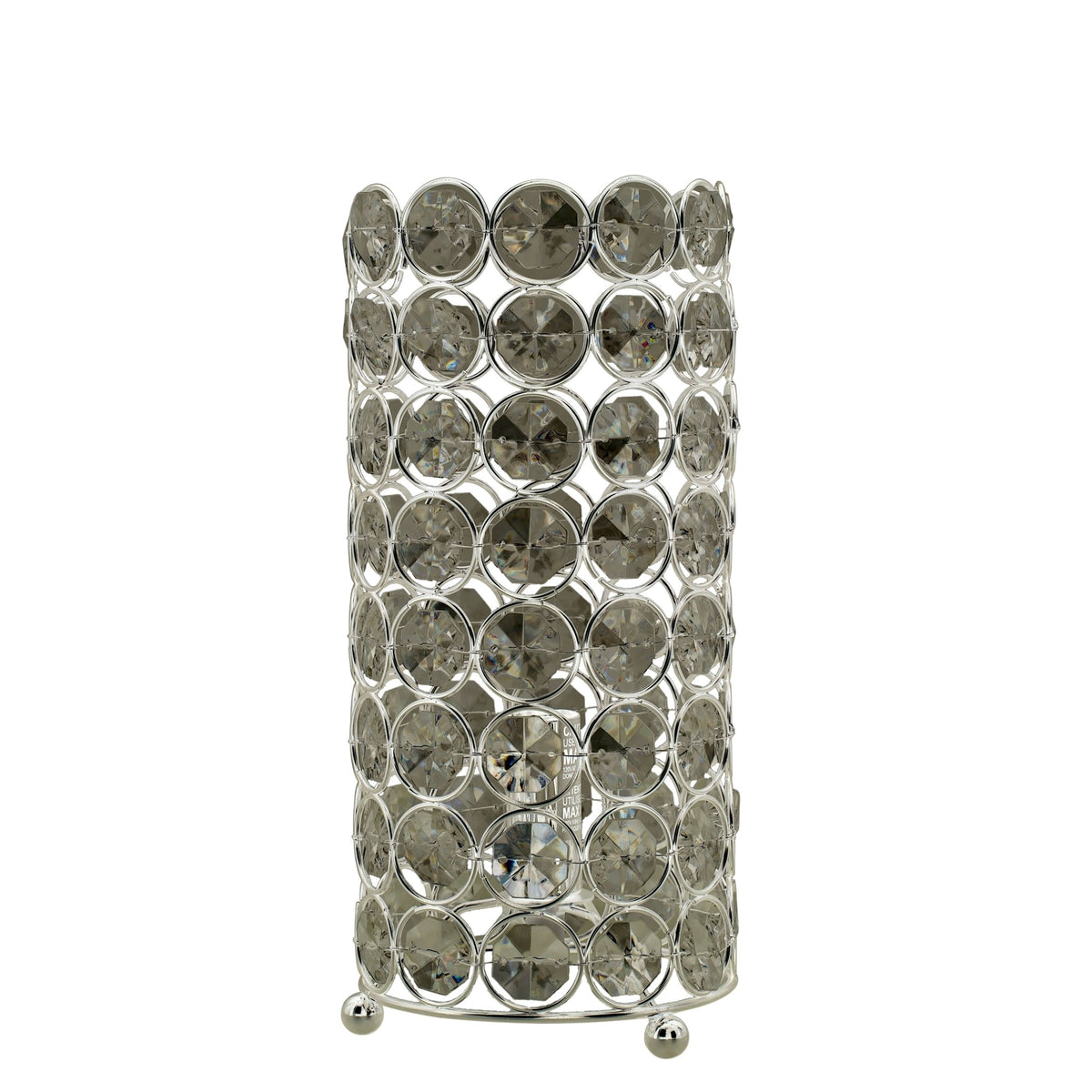 11 in. Clear Acrylic and Polished Nickel Beaded Uplight J7338