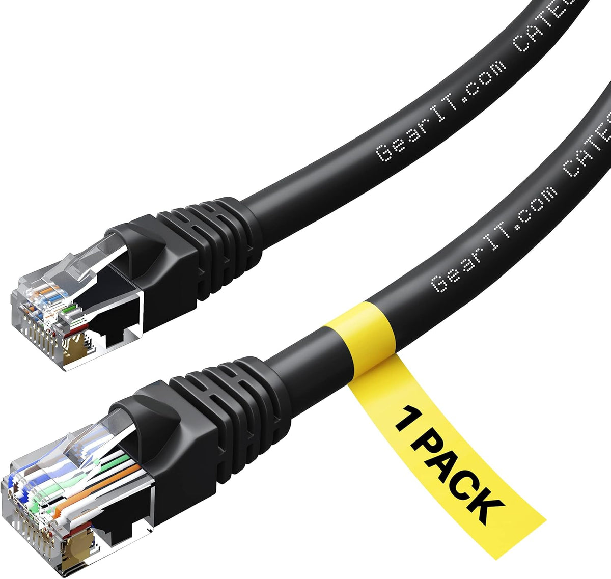 10 Pack Cat 6 Ethernet Cable 25 Feet Black Y415542