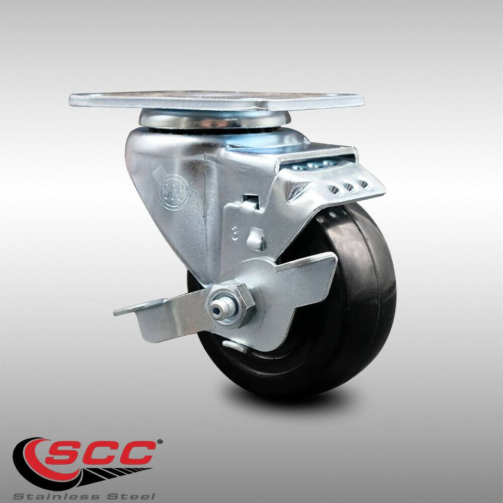 Hard Rubber Swivel Top Plate Caster with Brake G3057