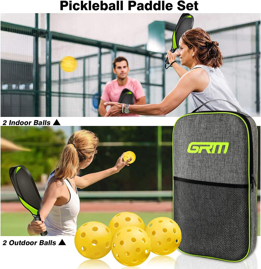 Graphite Pickleball Set of 2 with 4 Balls and Carry Bag B596
