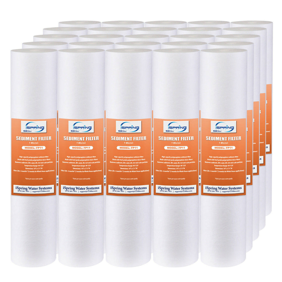 1 Micron Sediment Filter Cartridges 10 by 2.5-Inch 25-Pack R2701