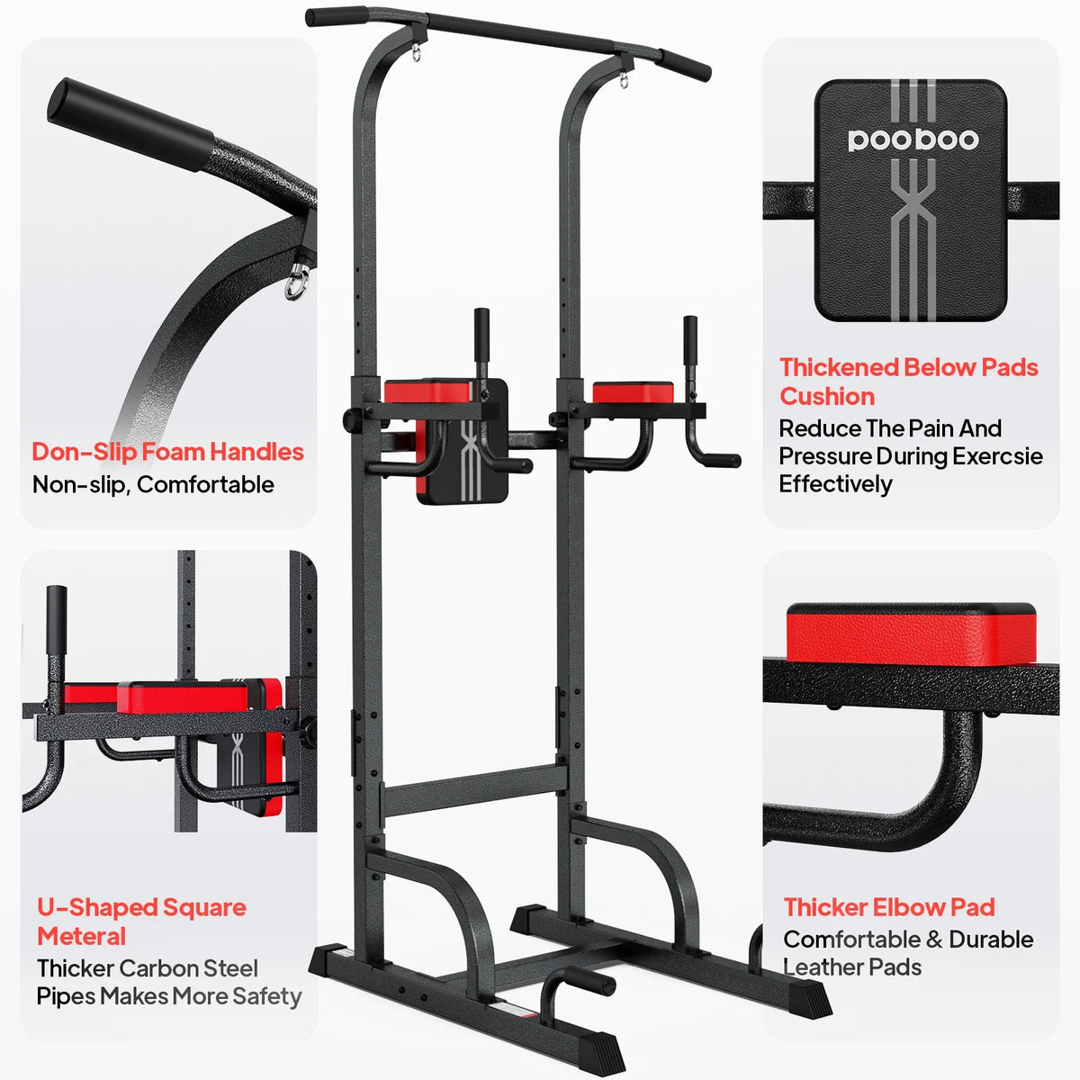 Multifunction Power Tower Dip Station Pull up Bar D126388