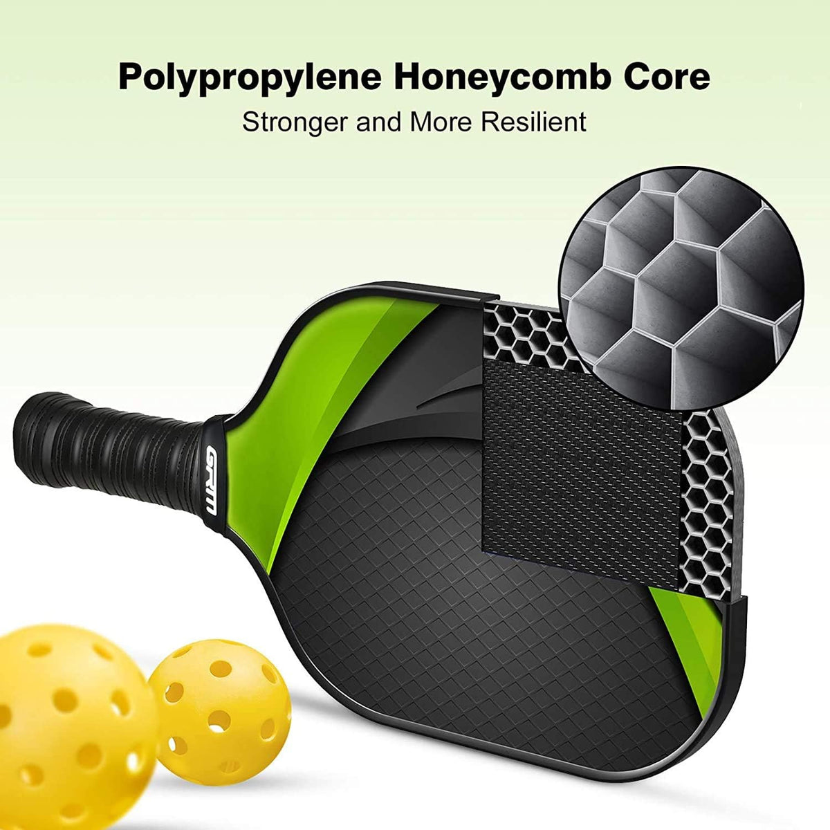Graphite Pickleball Set of 2 with 4 Balls and Carry Bag B596