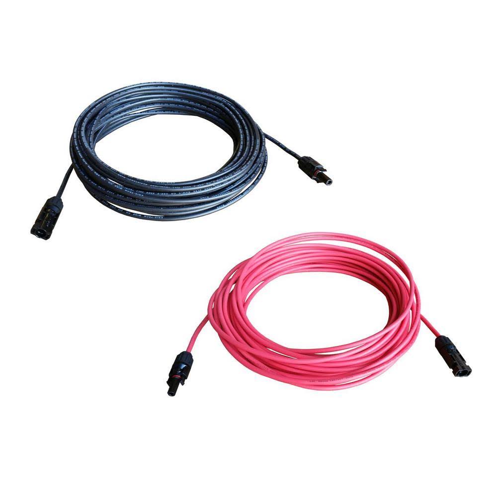 10-Gauge Black + Red Solar Panel Extension Cable H408