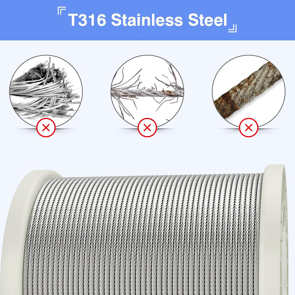 1/8 T316 Stainless Steel Cable 650 ft U268888