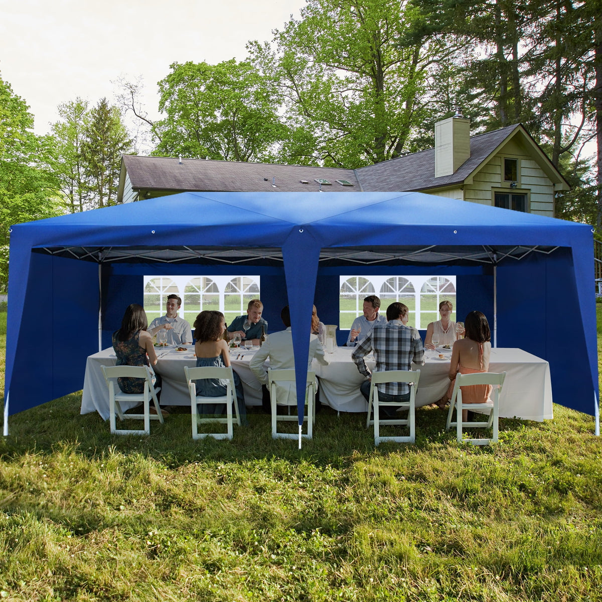 10x20' Pop Up Canopy Party Tent Blue V41835