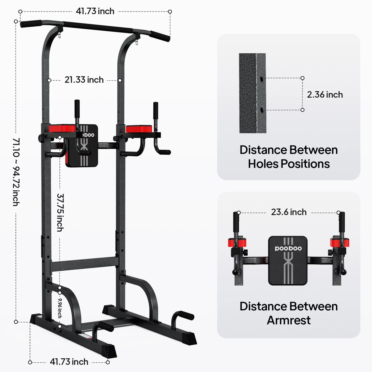Multifunction Power Tower Dip Station Pull up Bar D126388
