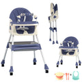 Blue Baby Highchair with Double-Layer Tray U88854