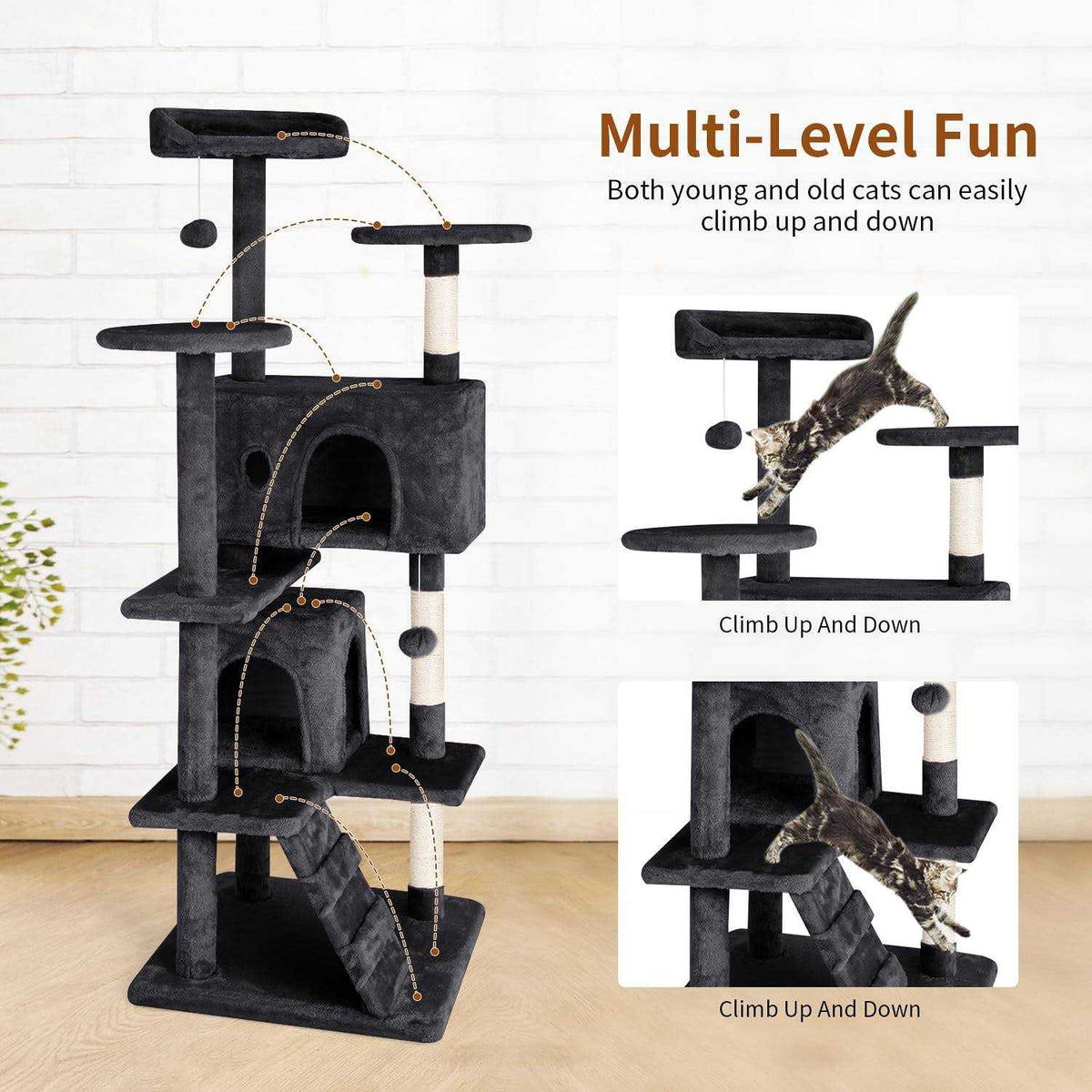 54in Cat Tree with Scratching Post F1438