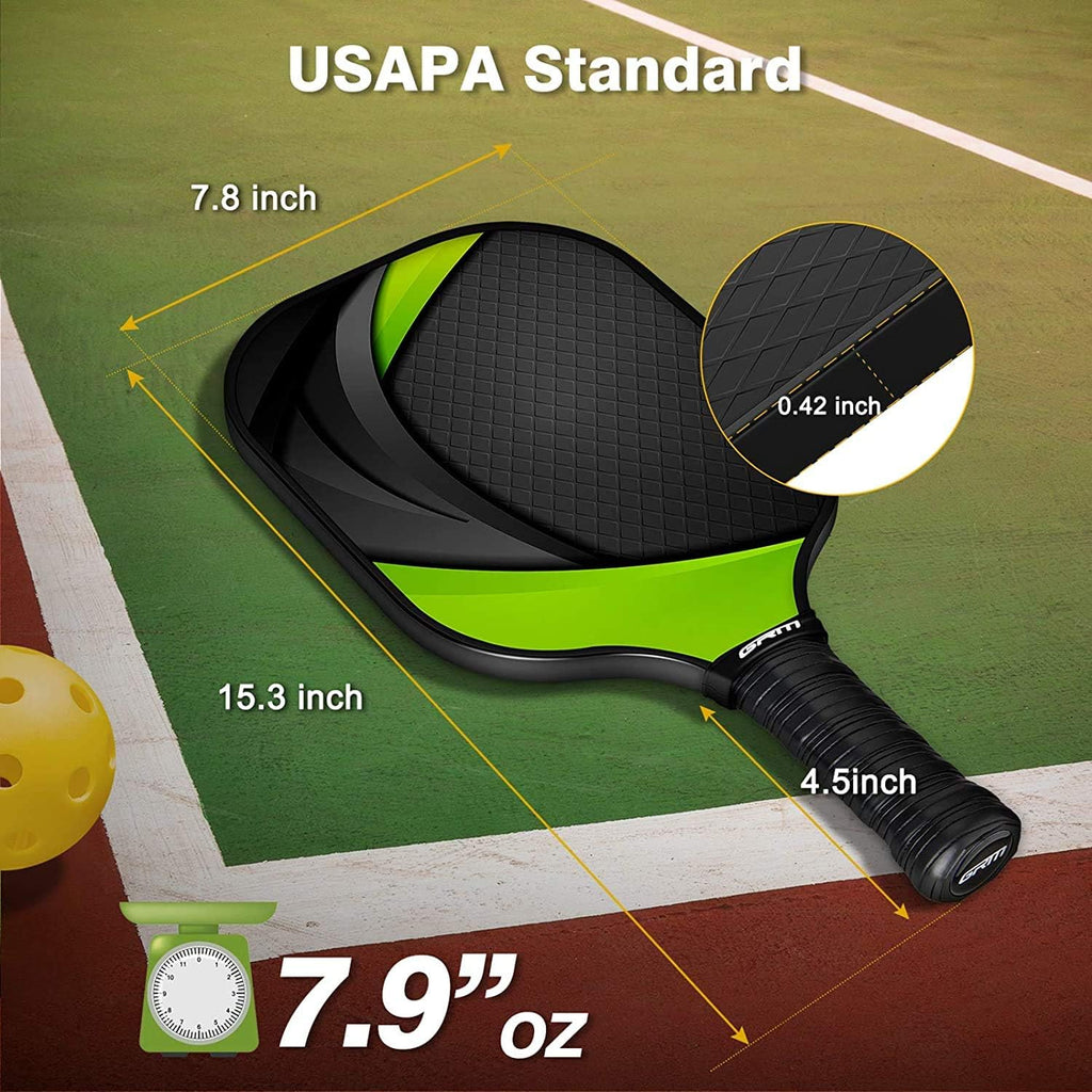 Graphite Pickleball Set of 2 with 4 Balls and Carry Bag B596