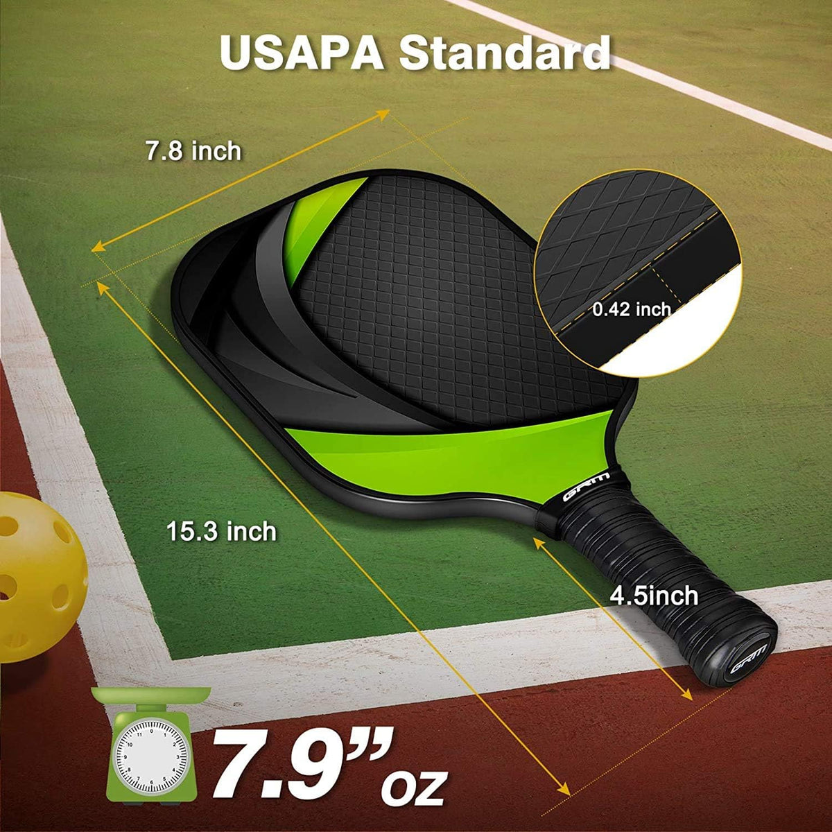 Graphite Pickleball Set of 2 with 4 Balls and Carry Bag B596