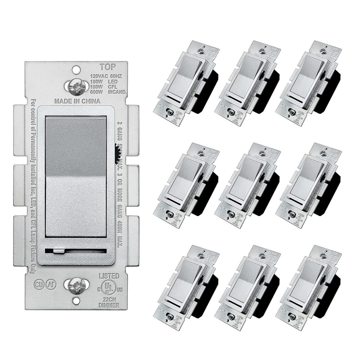 10 Pack Dimmer Wall Light Switch D7008
