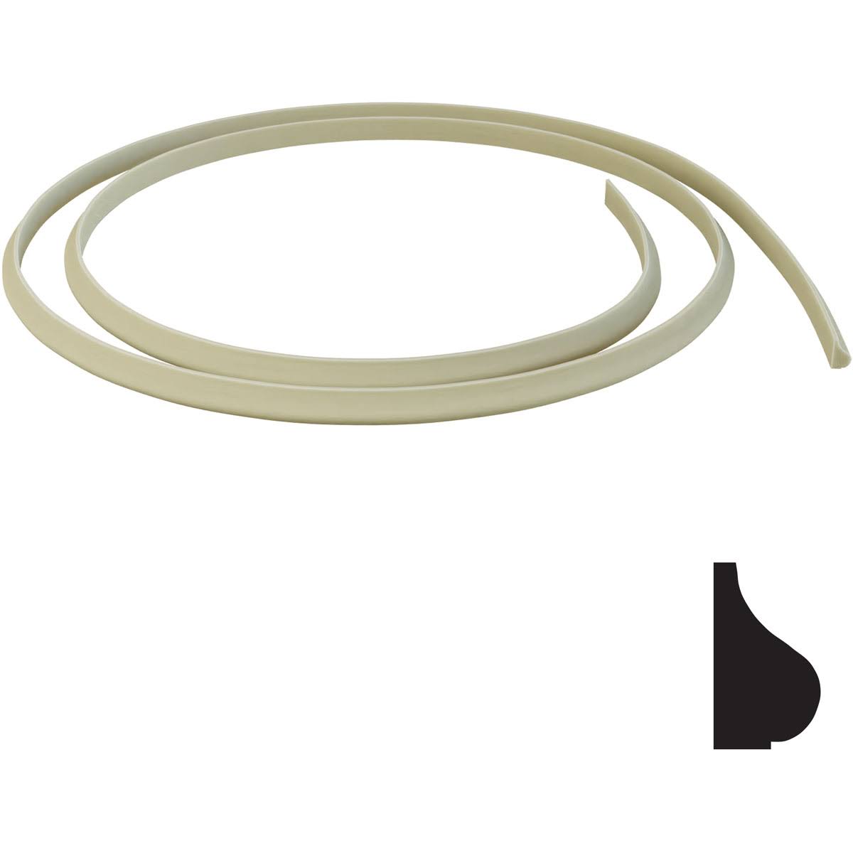 1 1/4 x 22H x 11/16 x 22D x 144 x 22L Flexible Base Cap Moulding K54093