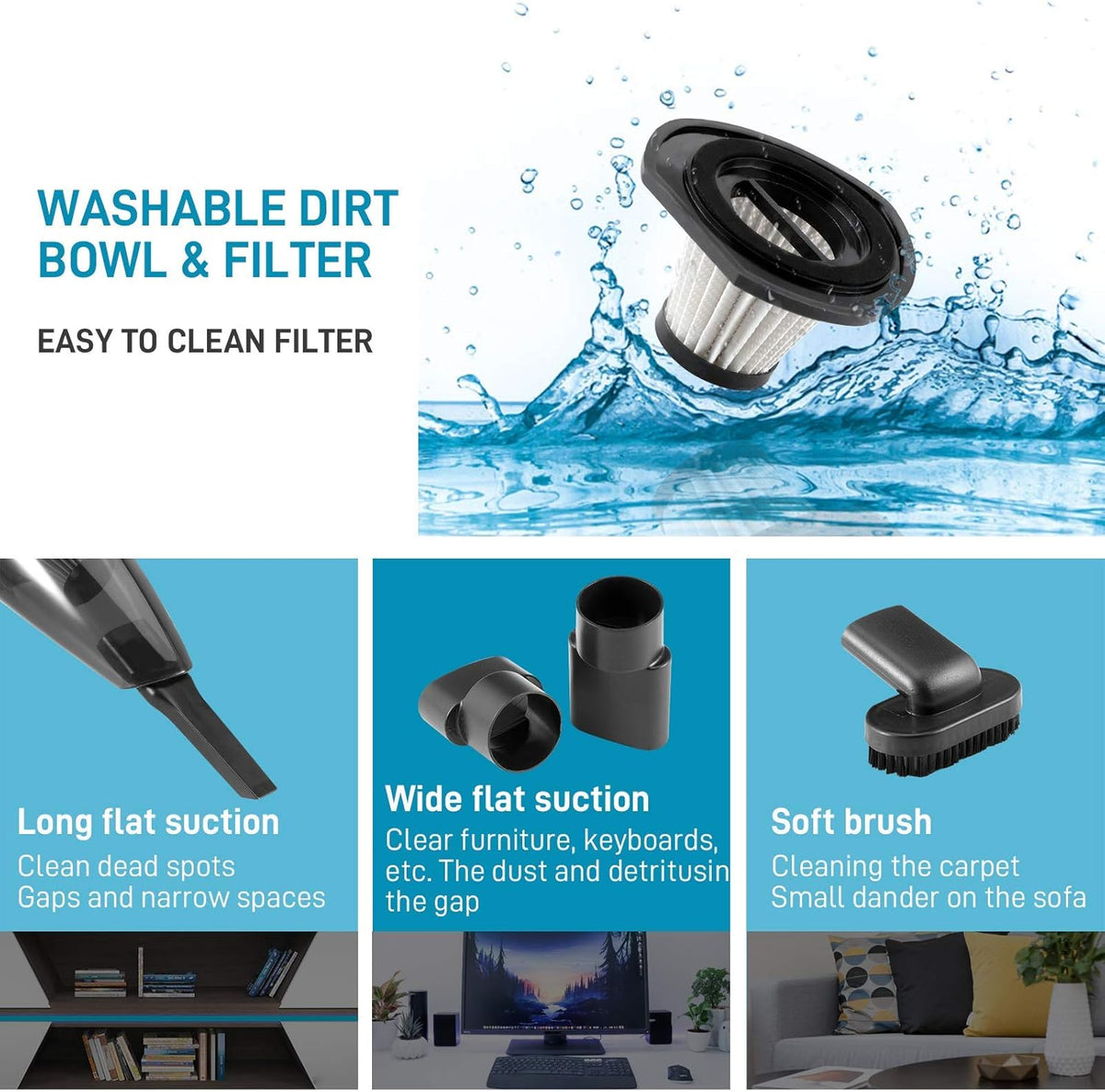 Cordless Handheld Vacuum Wet Dry E706