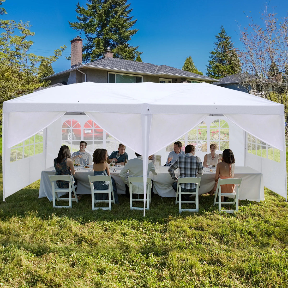 10x20' Pop Up Canopy Party Tent Blue V41835