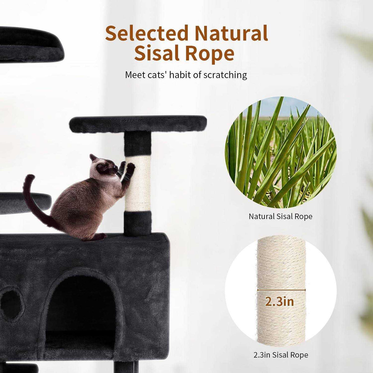 54in Cat Tree with Scratching Post F1438